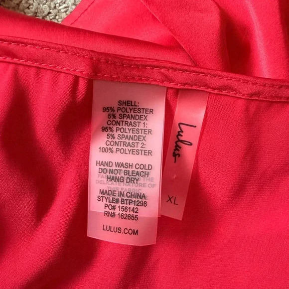 Lulus Two Piece Sleep Set Red Pink Lingerie Two Toned Womens XL Sensual - Picture 11 of 12